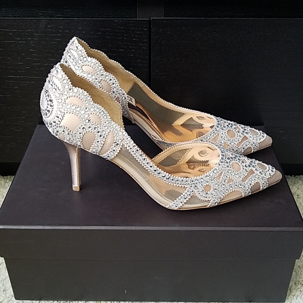 🎉HP🎉NWT Badgley Mischka Latte colored Marissa heel 6.5 - Picture 5 of 8